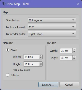 Tiled - New Map